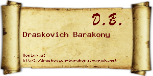 Draskovich Barakony névjegykártya